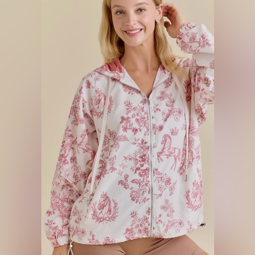 NWT - Run For The Roses - Windbreaker Hoodie Jacket